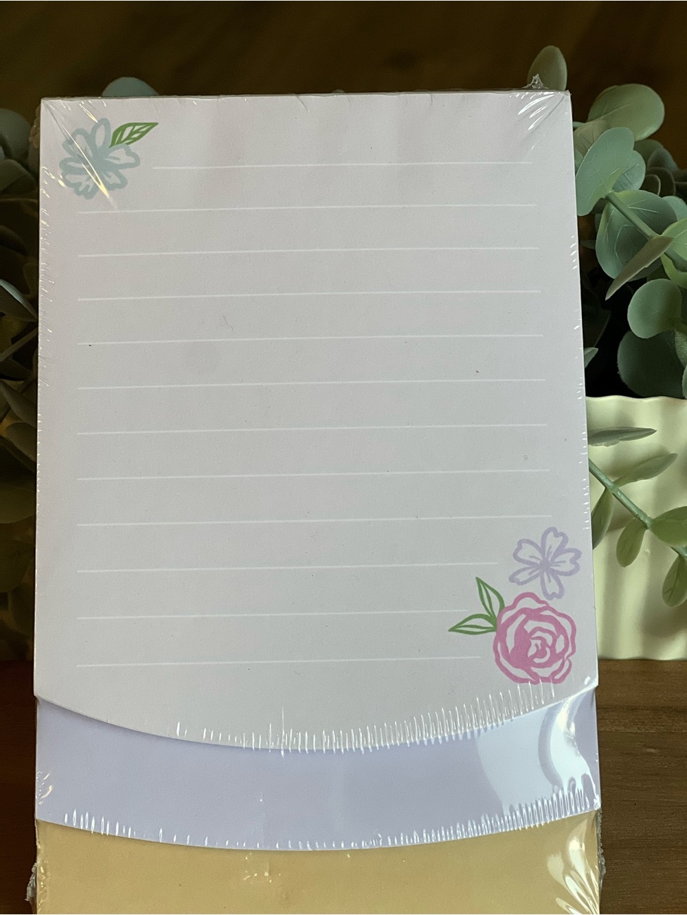 Floral Lined Notepad - Pink Rose Design